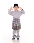 Baju Melayu Classic Cotton Kids Grey