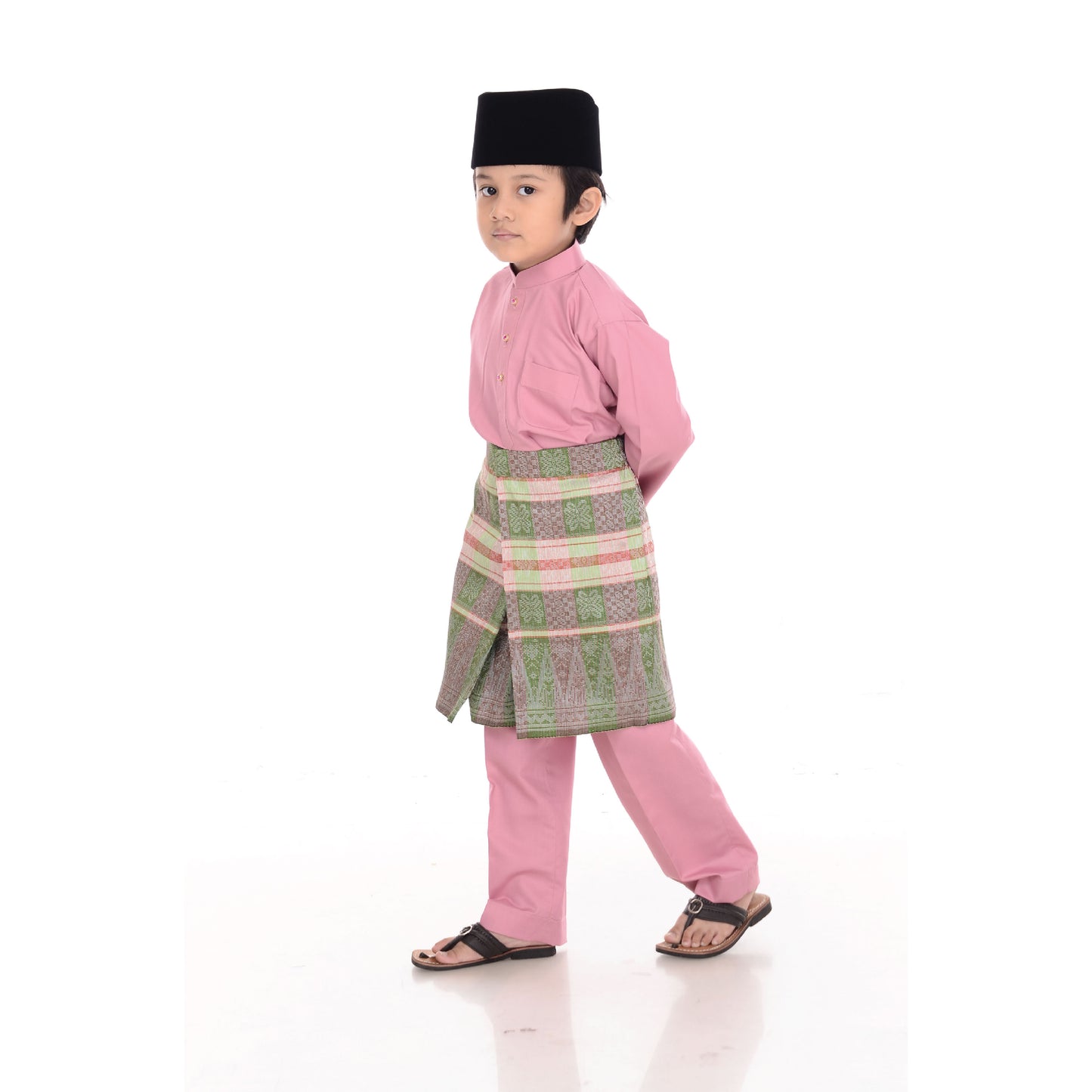 Baju Melayu Classic Cotton Kids Light Pink