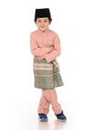 Baju Melayu Classic Cotton Kids Peach