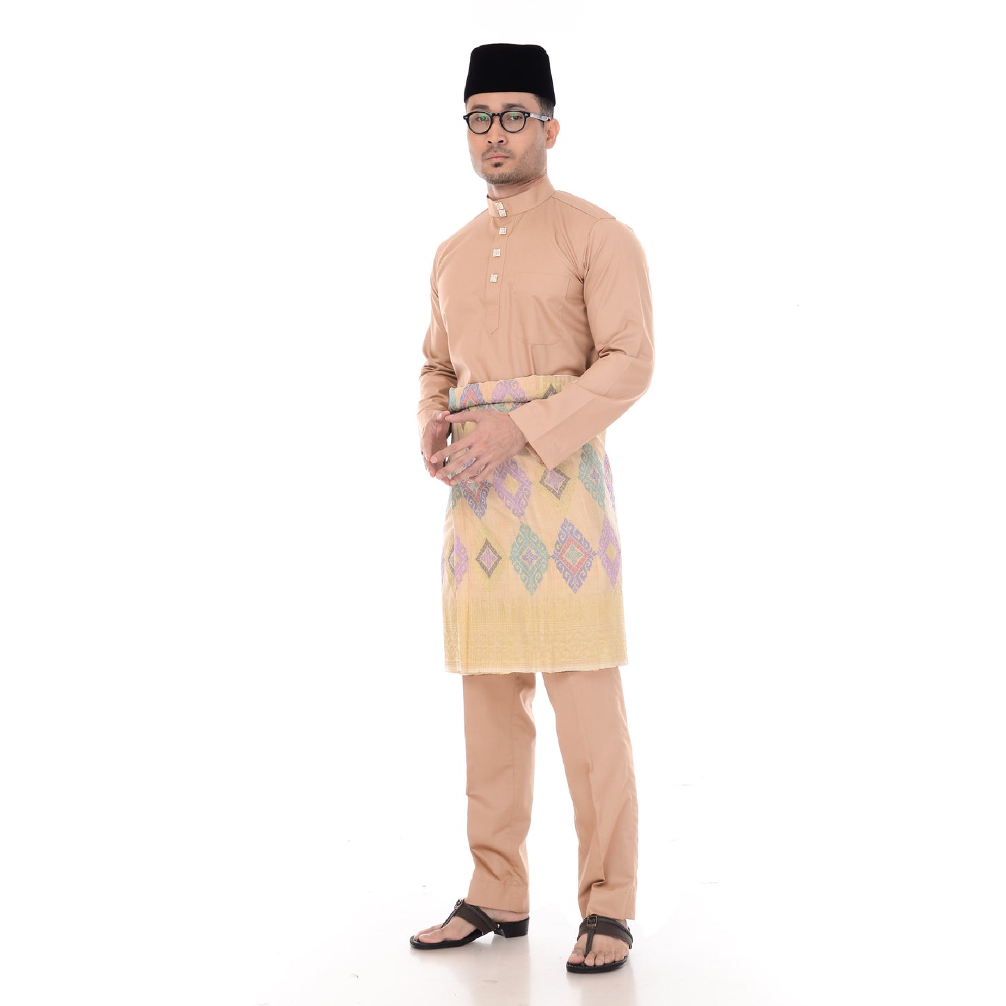 Baju Melayu Classic Cotton Light Brown