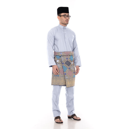 Baju Melayu Classic Cotton Light Grey