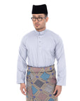 Baju Melayu Classic Cotton Light Grey