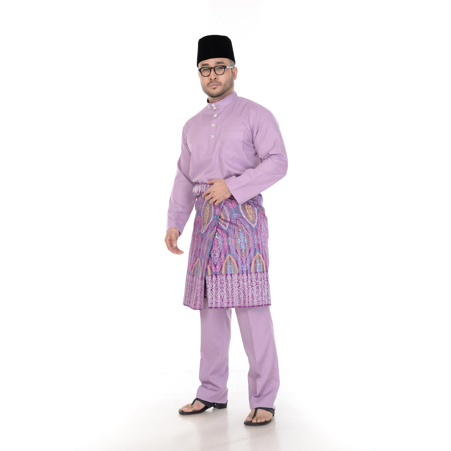 Baju Melayu Classic Cotton Light Purple
