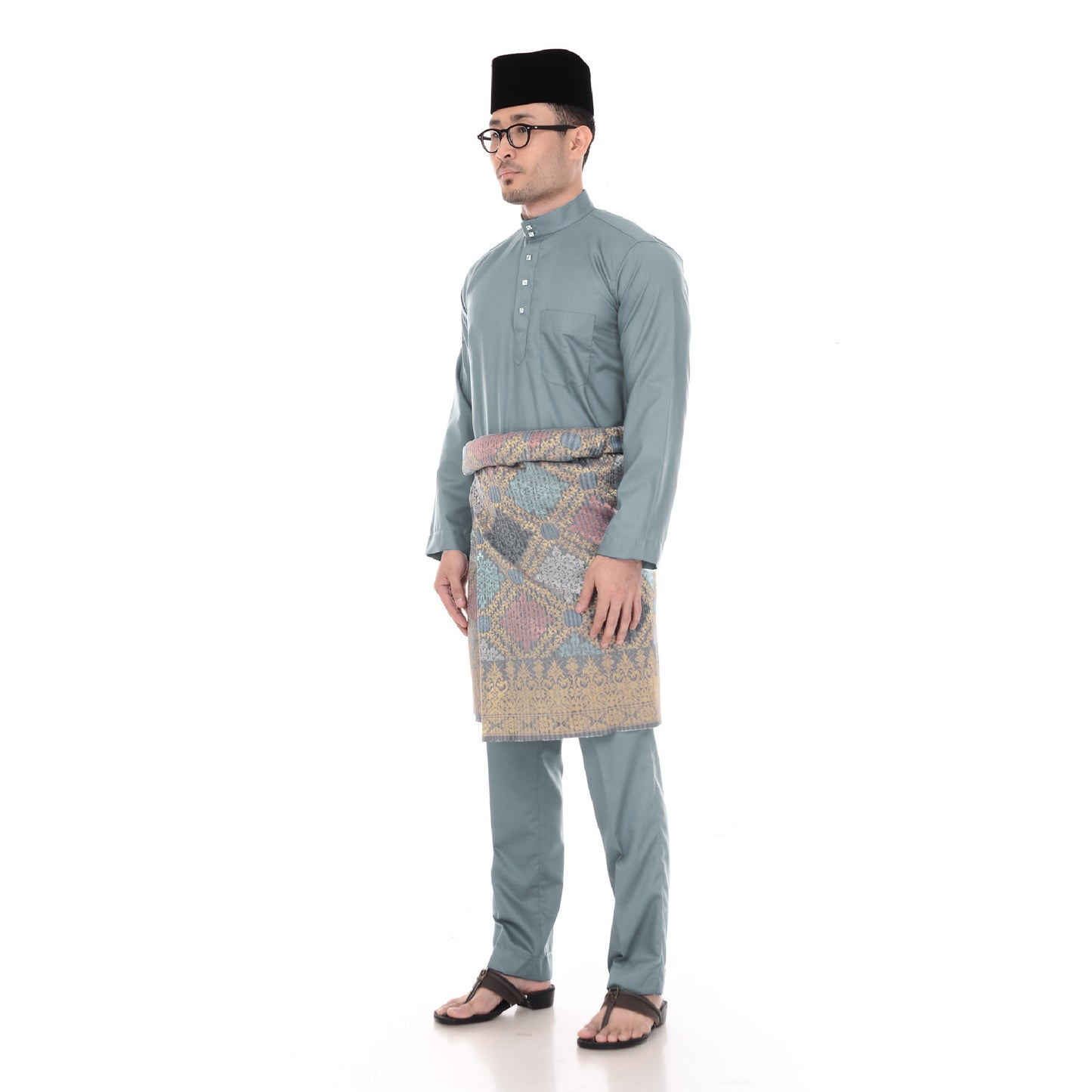 Baju Melayu Classic Cotton Dark Grey