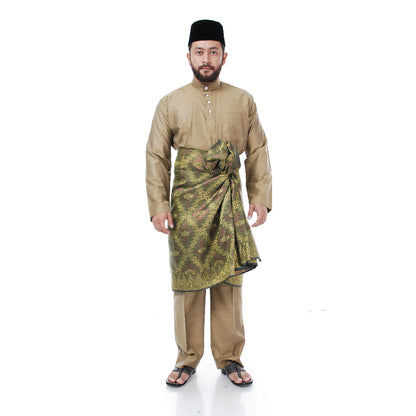 Baju Melayu Tenun Pahang Brown Gold