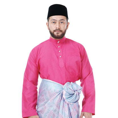 Baju Melayu Tenun Pahang Dark Pink