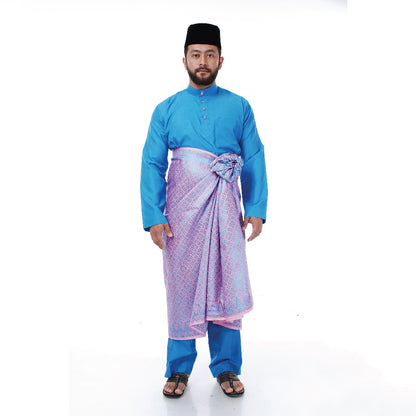 Baju Melayu Tenun Pahang Turquoise Blue