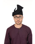 Setanjak | Tengkolok | Destar | Traditional Malay Head Gear Plain Black