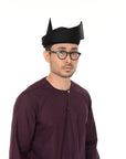 Setanjak | Tengkolok | Destar | Traditional Malay Head Gear Plain Black