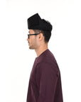 Setanjak | Tengkolok | Destar | Traditional Malay Head Gear Plain Black
