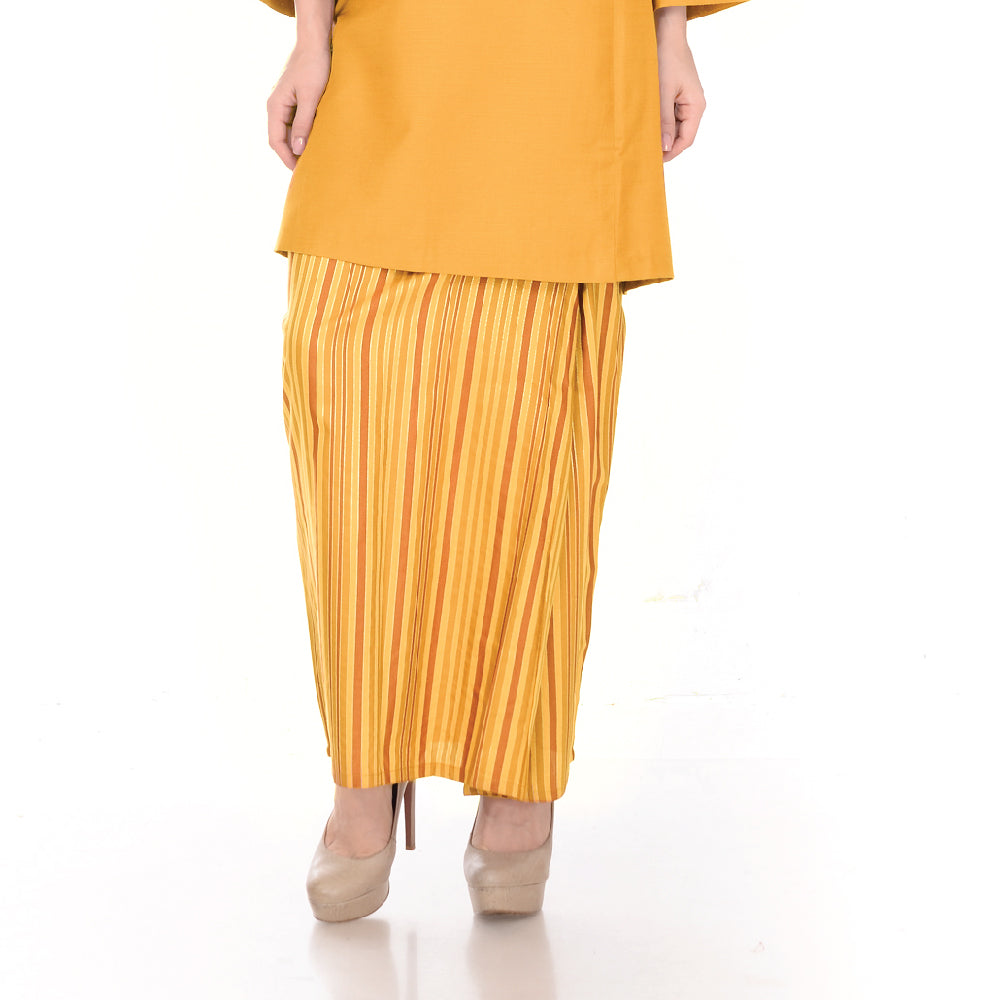 Baju Kurung Pahang Tenun Cotton Orange