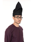 Setanjak | Tengkolok | Destar | Traditional Malay Head Gear Plain Black
