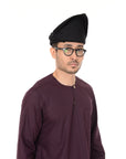 Setanjak | Tengkolok | Destar | Traditional Malay Head Gear Plain Black