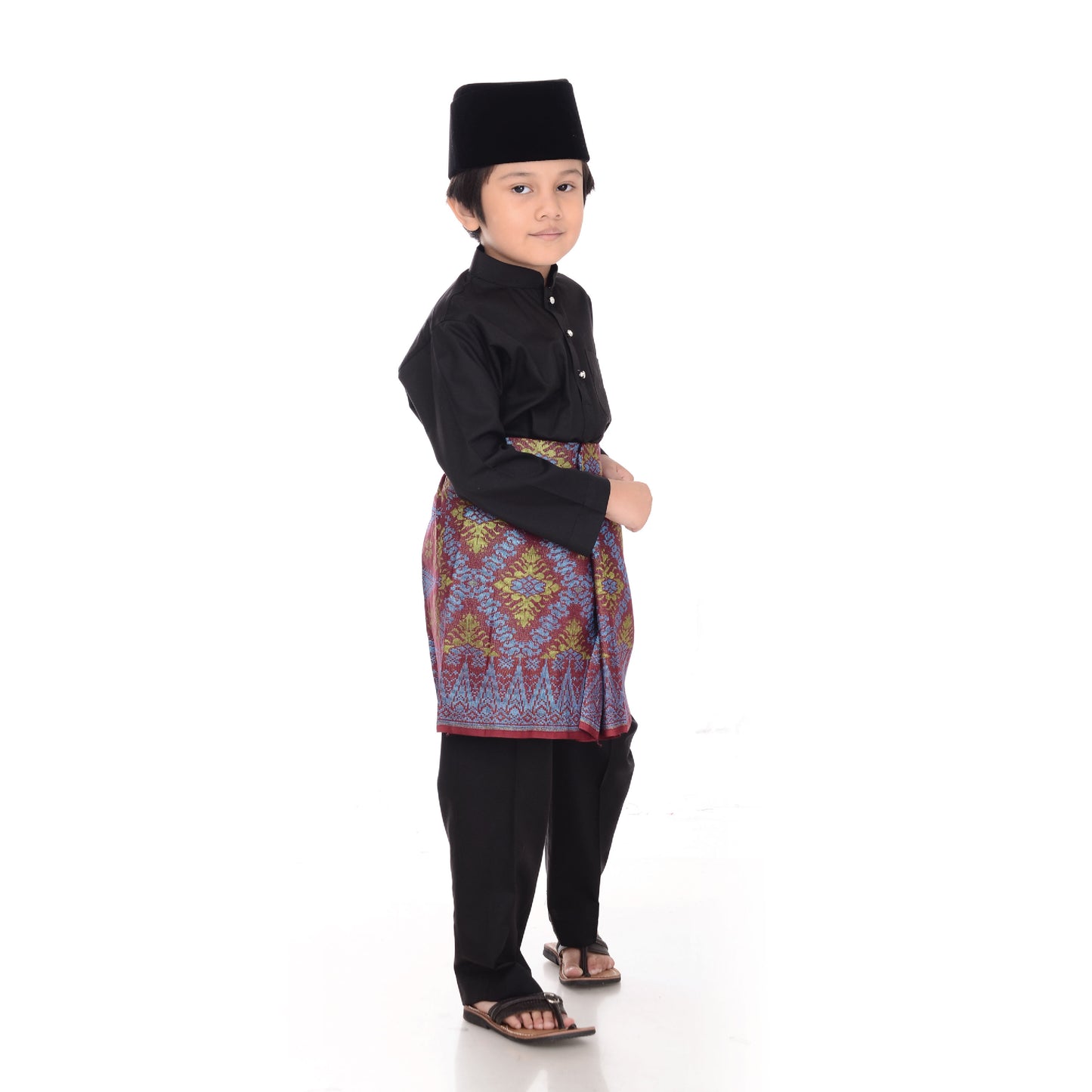 Baju Melayu Classic Cotton Kids Black