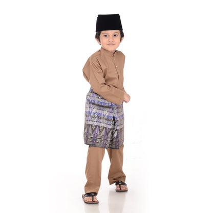 Baju Melayu Classic Cotton Kids Brown