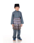 Baju Melayu Classic Cotton Kids Dark Grey