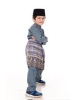 Baju Melayu Classic Cotton Kids Dark Grey