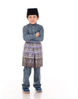 Baju Melayu Classic Cotton Kids Dark Grey