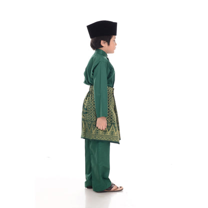 Baju Melayu Classic Cotton Kids Green