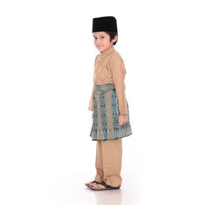 Baju Melayu Classic Cotton Kids Light Brown