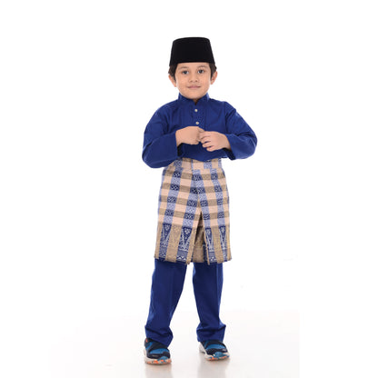Baju Melayu Classic Cotton Kids Royal Blue