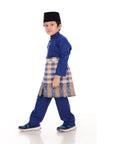 Baju Melayu Classic Cotton Kids Royal Blue