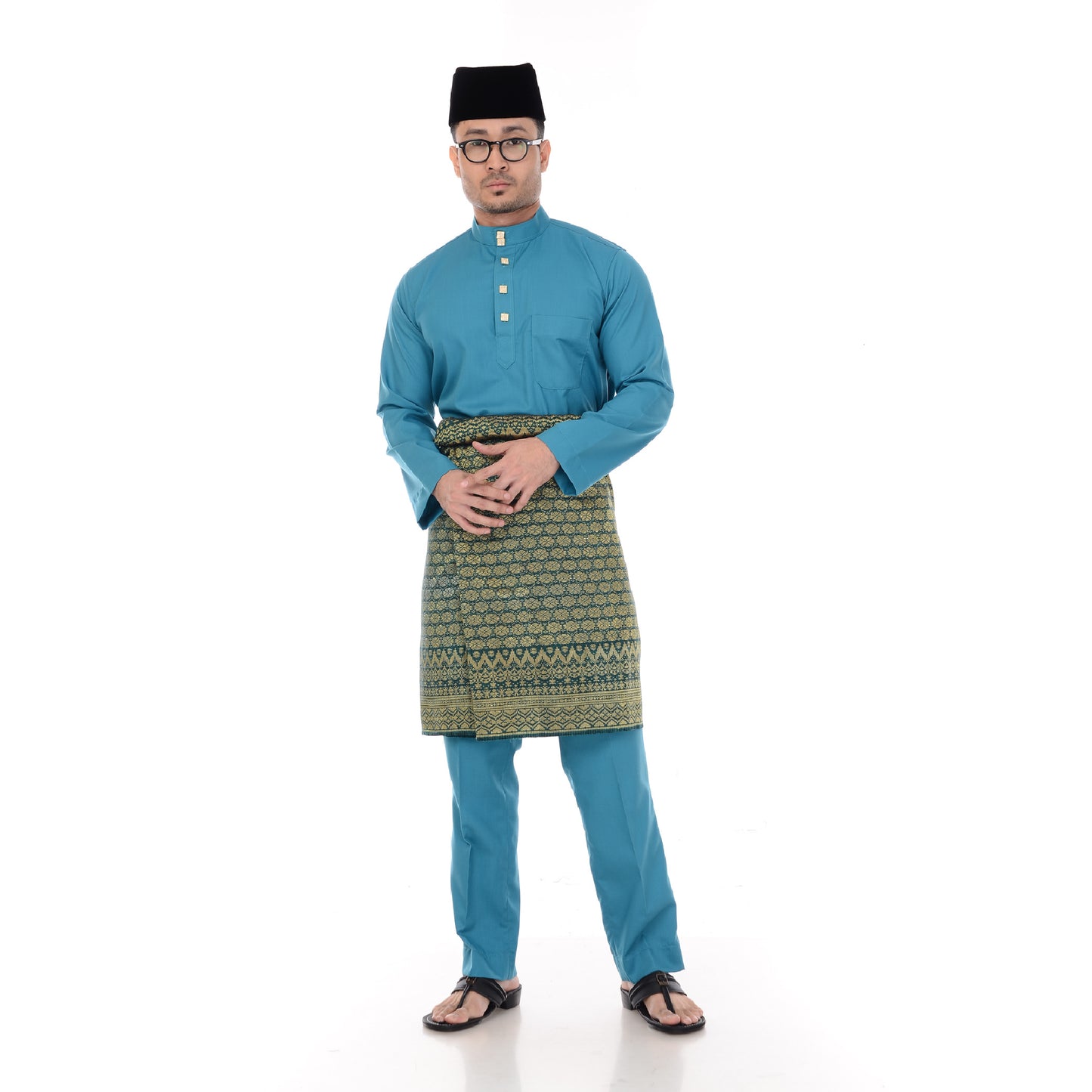 Baju Melayu Classic Cotton Light Blue