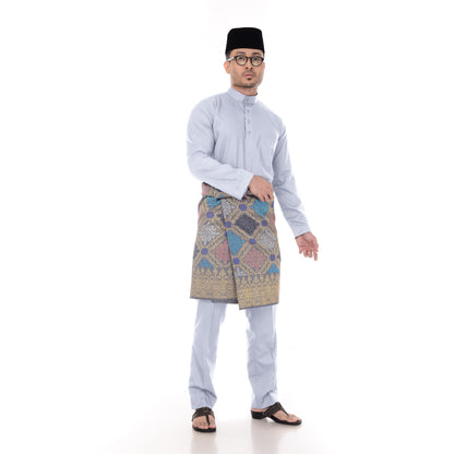 Baju Melayu Classic Cotton Light Grey