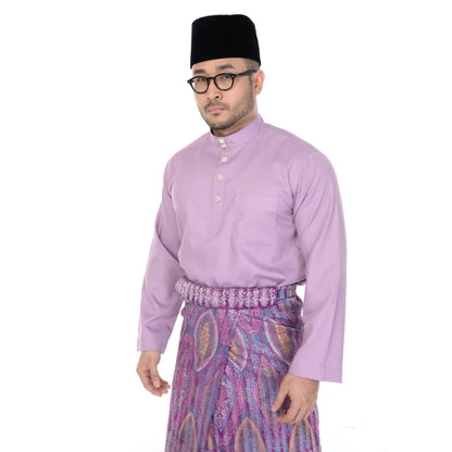 Baju Melayu Classic Cotton Light Purple