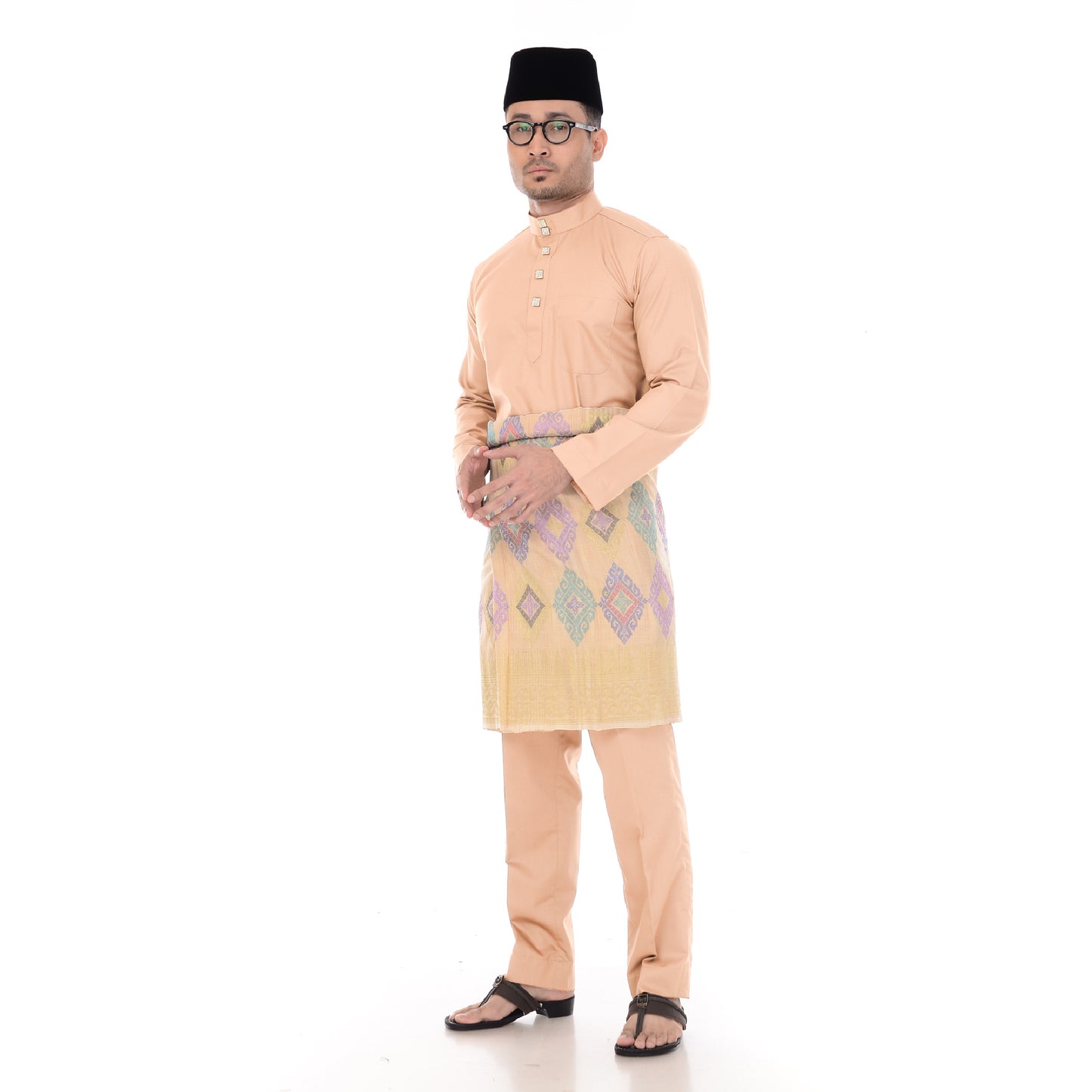 Baju Melayu Classic Cotton Peach