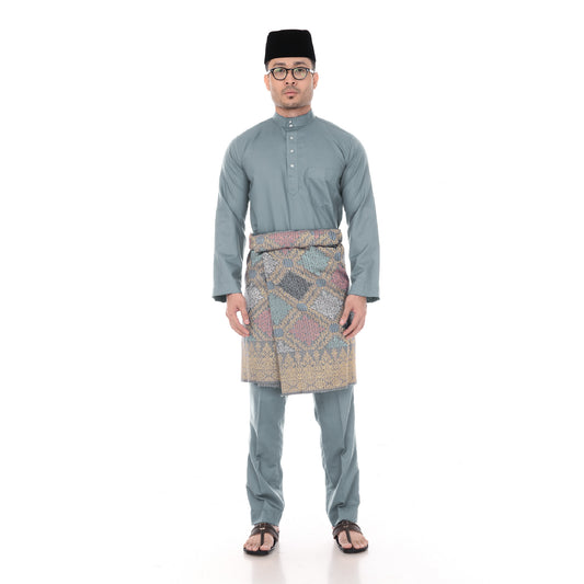 Baju Melayu Classic Cotton Dark Grey