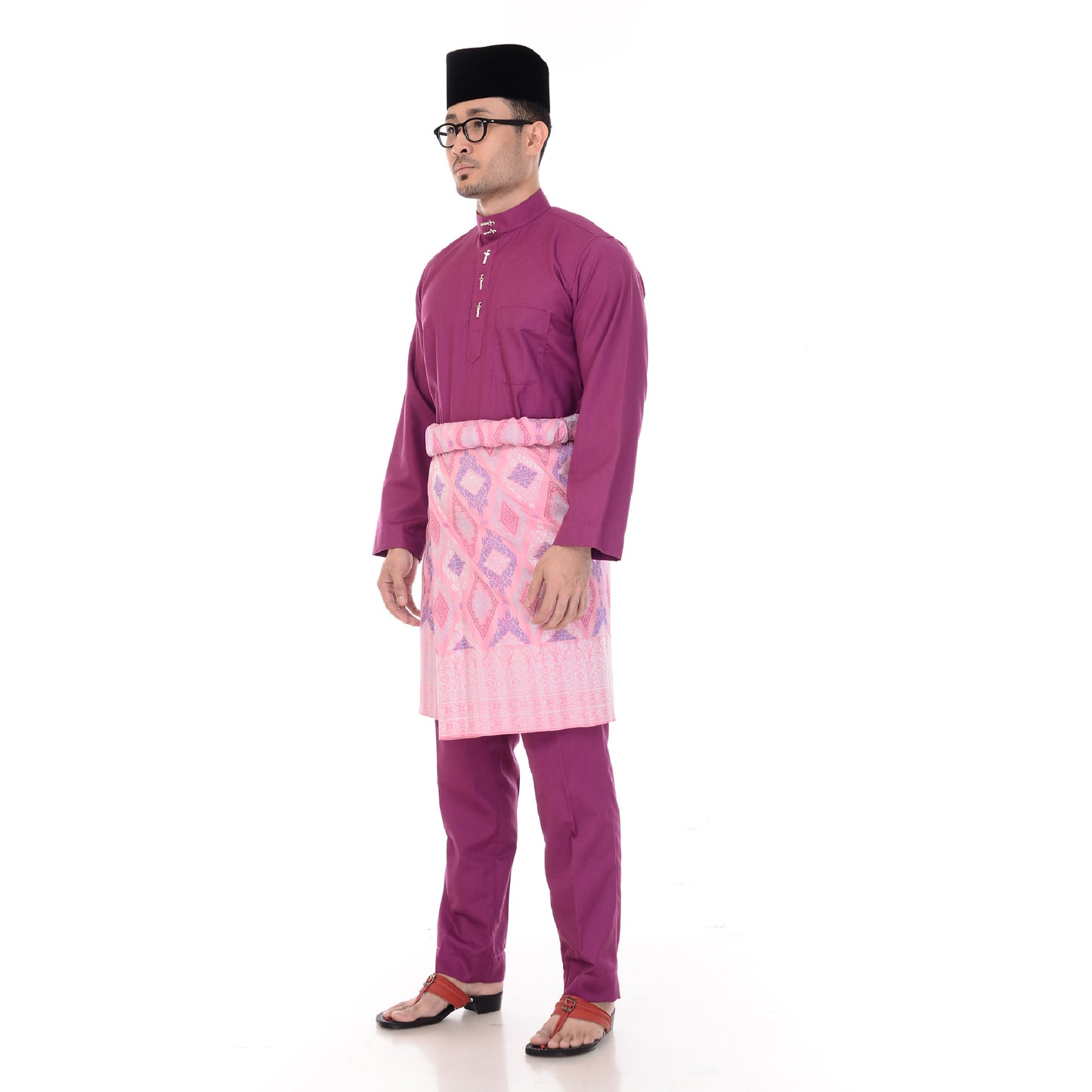 Baju Melayu Classic Cotton Dark Purple