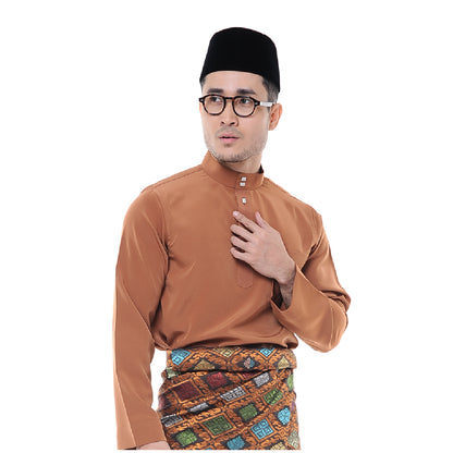 Baju Melayu Japanese Crepe Cekak Musang Brown