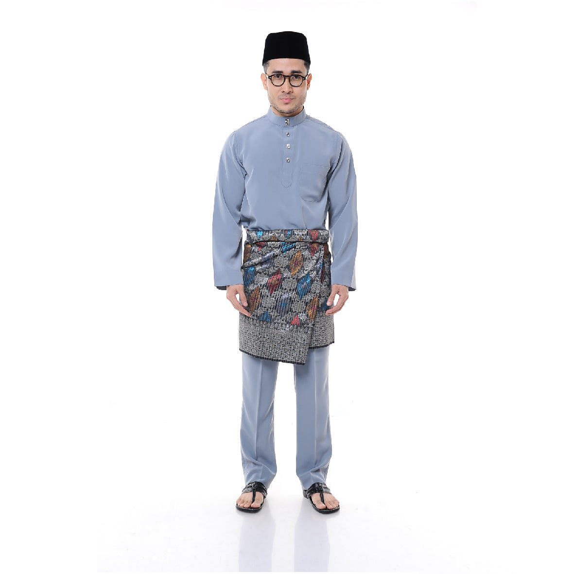 Baju Melayu Japanese Crepe Cekak Musang Grey