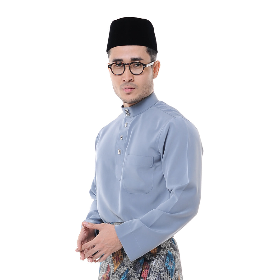 Baju Melayu Japanese Crepe Cekak Musang Grey