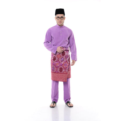 Baju Melayu Japanese Crepe Cekak Musang Light Purple