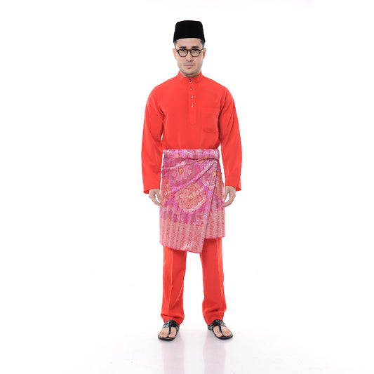 Baju Melayu Japanese Crepe Cekak Musang Red