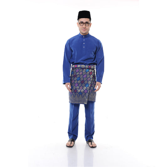 Baju Melayu Japanese Crepe Cekak Musang Royal Blue
