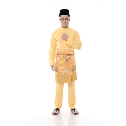 Baju Melayu Japanese Crepe Cekak Musang Yellow