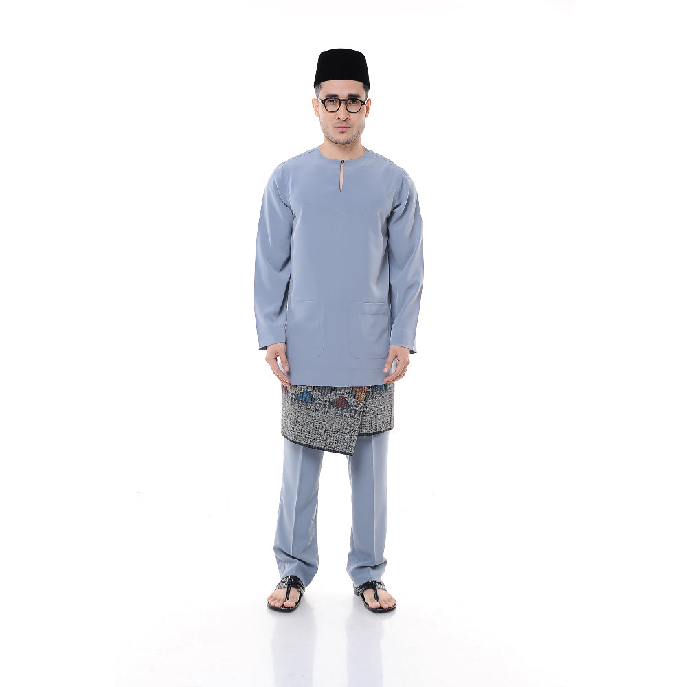 Baju Melayu Japanese Crepe Teluk Belanga Grey