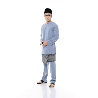 Baju Melayu Japanese Crepe Teluk Belanga Grey