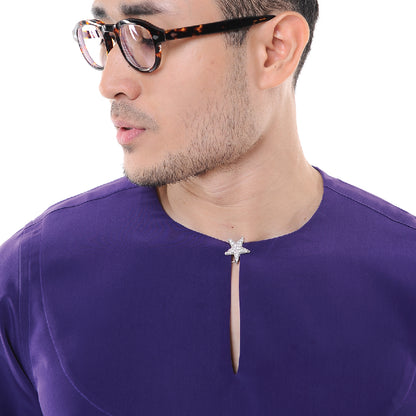 Baju Melayu Japanese Crepe Teluk Belanga Dark Purple