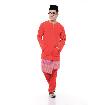 Baju Melayu Japanese Crepe Teluk Belanga Red
