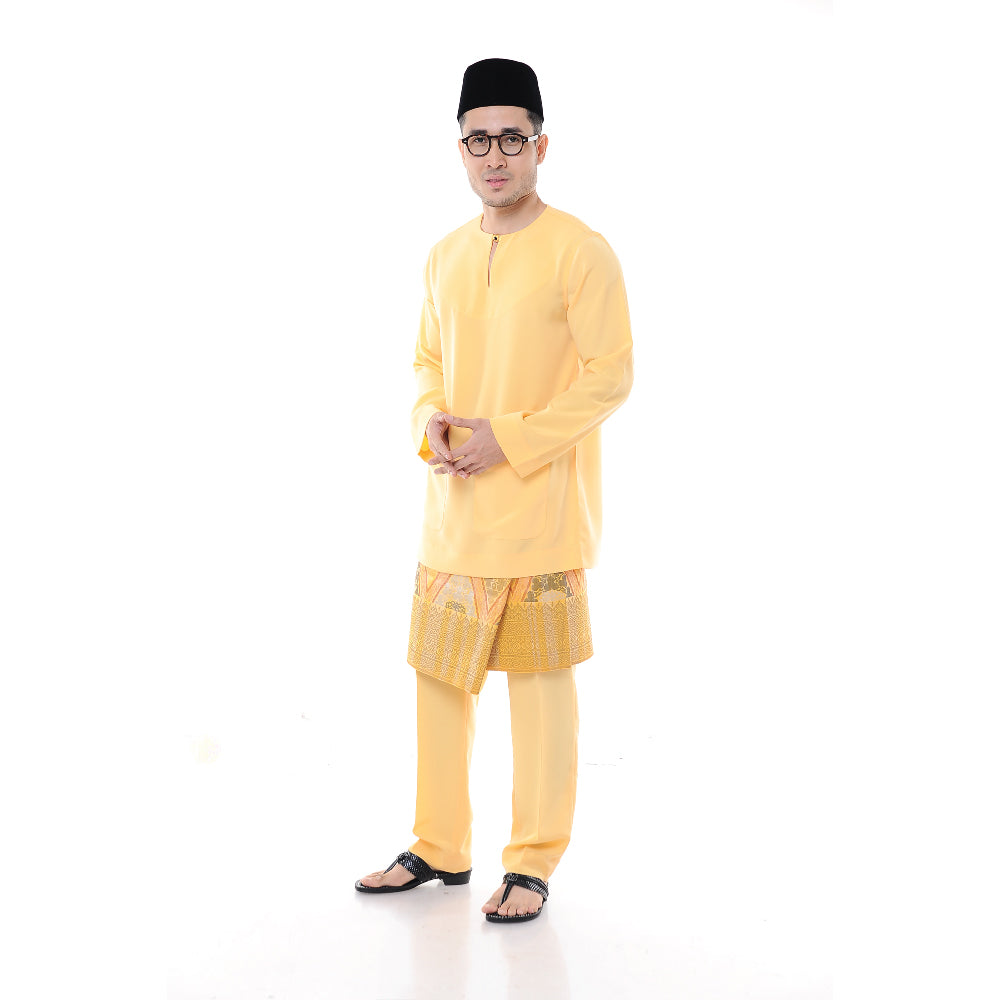 Baju Melayu Japanese Crepe Teluk Belanga Yellow