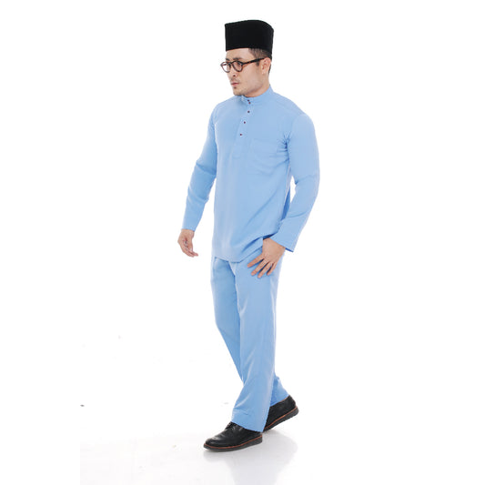 Baju Melayu Super Colour Light Blue