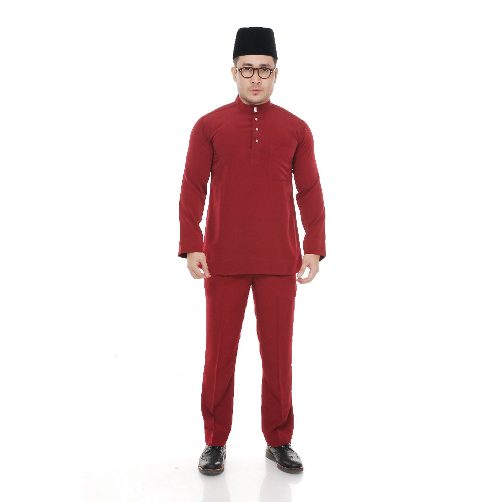 Baju Melayu Super Colour Maroon