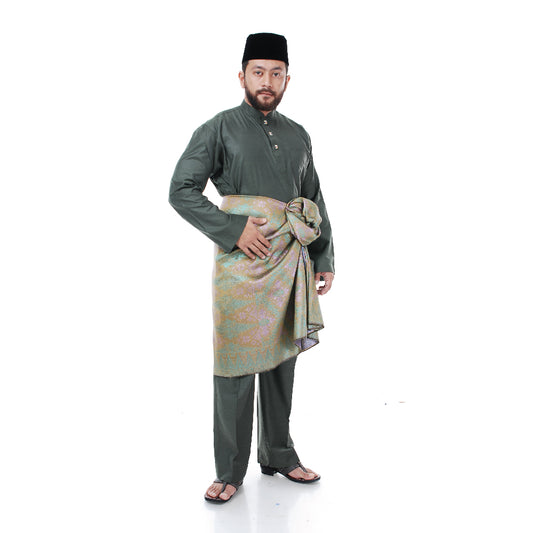 Baju Melayu Tenun Pahang Dark Green