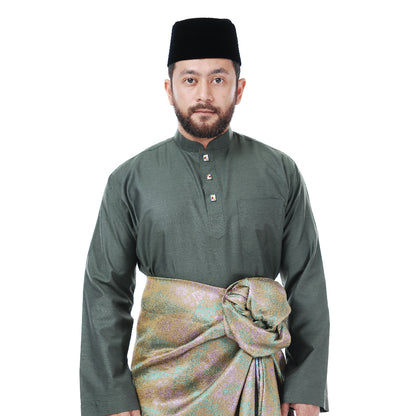 Baju Melayu Tenun Pahang Dark Green