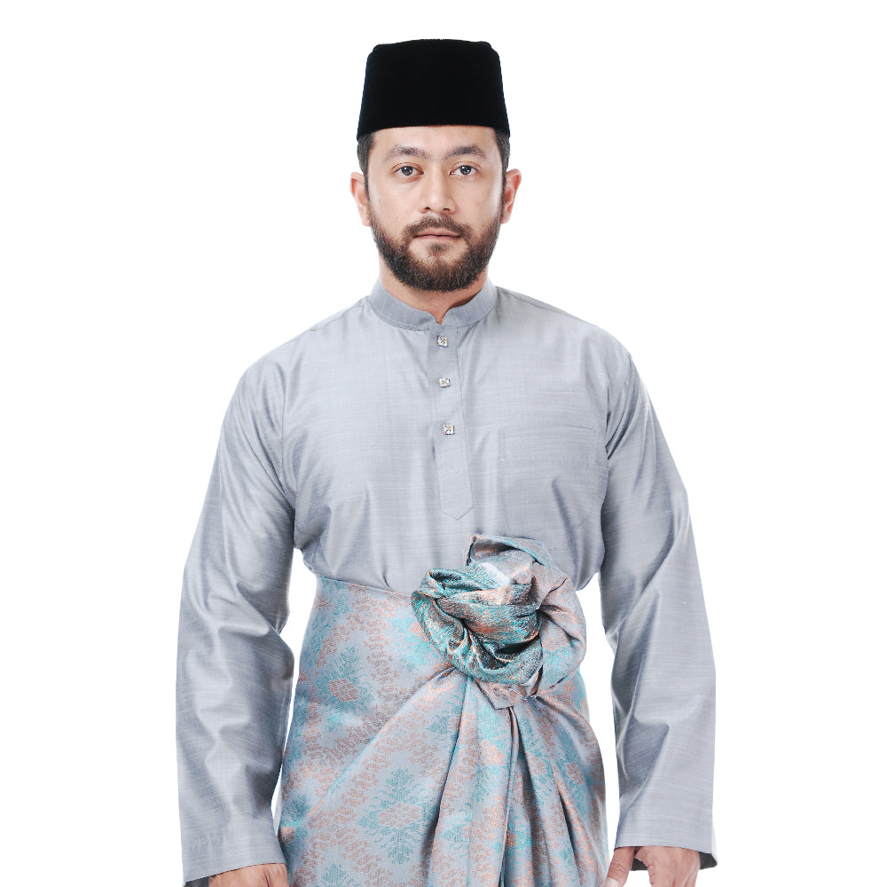 Baju Melayu Tenun Pahang Dark Grey