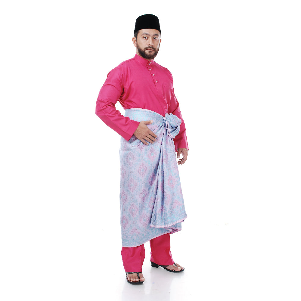 Baju Melayu Tenun Pahang Dark Pink